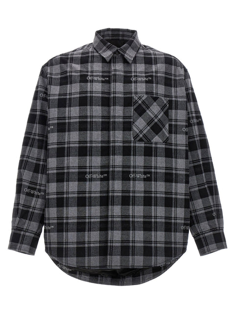 Off White Check Flannel Padded Jacket