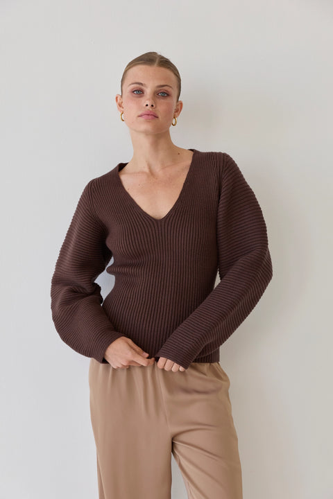 Olivia Dolman Sleeve Sweater Top