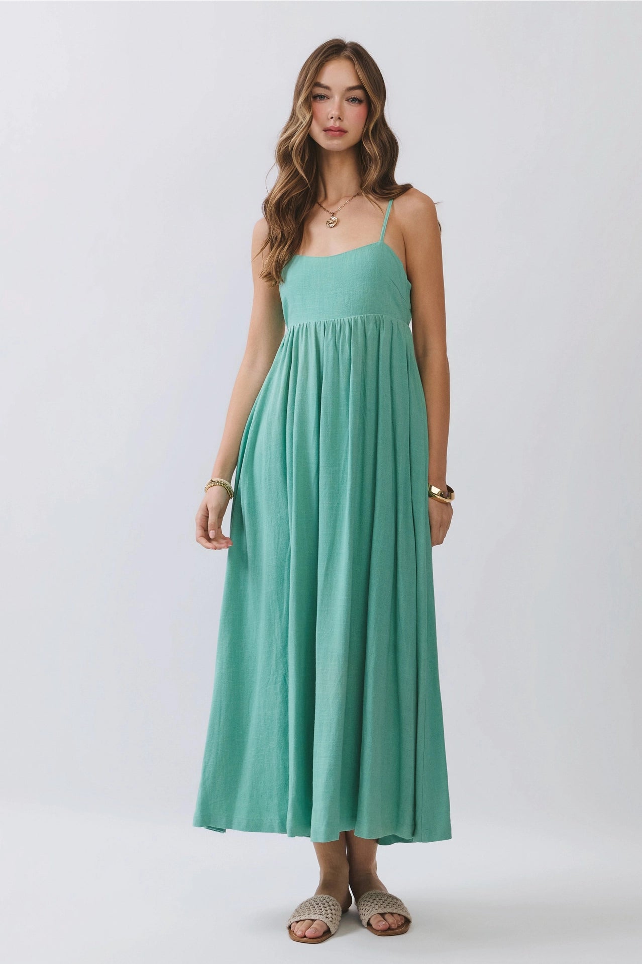 Open Back Tie Strap Detail Maxi Dress from TCEC exclusive at