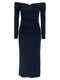 Carolina Herrera Off-shoulder 3/4 Slv Ruched Midi Dress