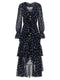 Self-Portrait Polka Dot Georgette Ruffle Maxi Dress