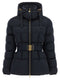 Elisabetta Franchi Belted Down Jacket With Logo Buckle