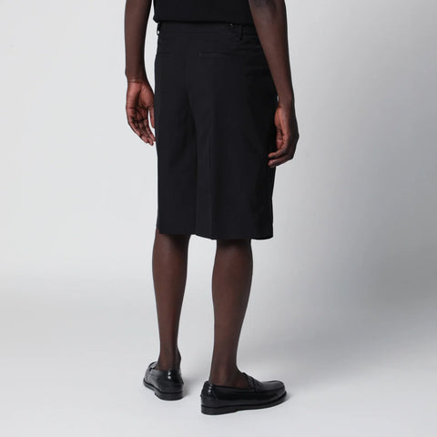 PT Torino Black cotton Bermuda shorts