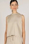 P. CILL Butter Modal Round Neck Sleeveless Top Taupe-Top-P. CILL-XS-Taupe-Urbanheer