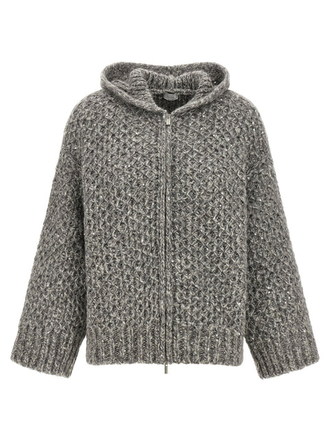 Peserico Zipped Hooded Cardigan