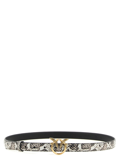 Pinko Python Print Leather Belt