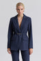 Pinstripe Belted Blazer