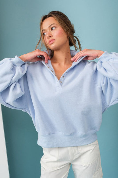 Piper Snap Button Collared Sweater Sky Blue-Sweater-Papermoon-S-Sky Blue-Urbanheer