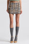 Plaid Mid-Rise Wrap Skort