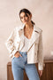 Plain Cropped Cotton Trench Coat White-COAT-Attentif Paris-S-Urbanheer