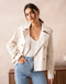 Plain Cropped Cotton Trench Coat White-COAT-Attentif Paris-S-Urbanheer