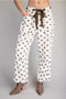 Polka Dot Front Tie Barrel Pants