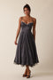 Polka Dot Lace Layered Fit&Flare Midi Dress