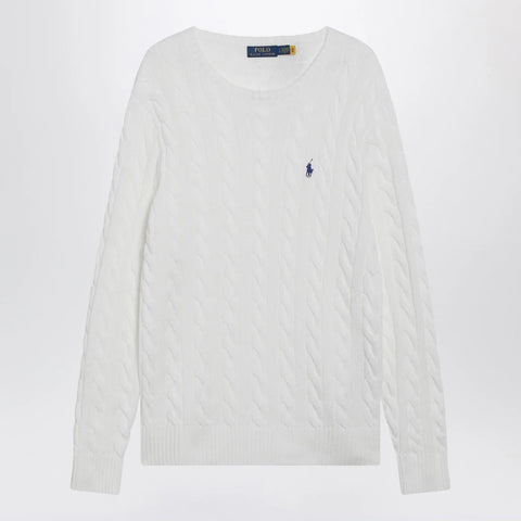 Polo Ralph Lauren White cable-knit cotton sweater