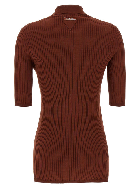 Prada Ribbed Polo Shirt