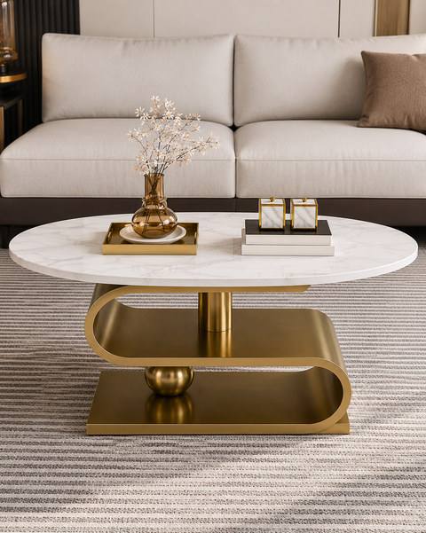 Prestige Marble & Steel Coffee Table