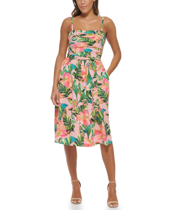 knee length dresses for ladies Printed Woven A-Line Midi from Kensie Dresses exclusive at Urbanheer