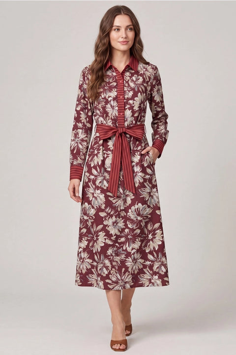 Printed Woven Midi Dress