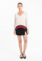 Pull col V oversize ultrafin cachemire et laine blanc/ lavande/ rouge femme - KELLY 10-col v femme-Studio Cashmere8-S-M-SC8-01049-blanc/lavande/rouge-Urbanheer
