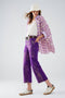 Q2 - Purple Wide Leg Jeans With Metallic Finish In Gold-Fashion-Q2-Purple-Large-Urbanheer