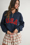 Quarter Zip Long Sleeve Sweatshirt