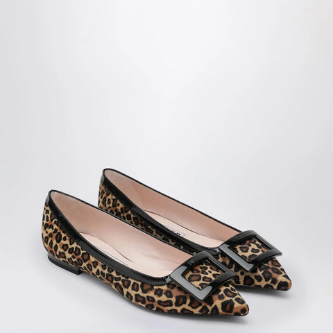 ROGER VIVIER Gommettine ballerina leopard print pony skin