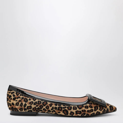 ROGER VIVIER Gommettine ballerina leopard print pony skin