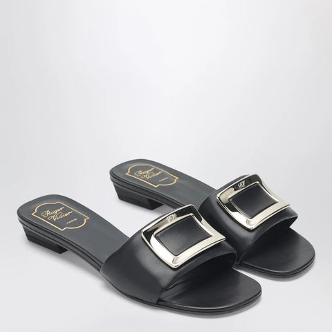 ROGER VIVIER Square buckle leather slides