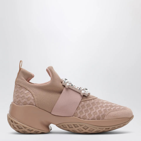 ROGER VIVIER Viv' Run trainers with crystals collant-coloured