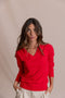 ROSE relaxed-fit jumper with a V-neck.
