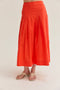 Remi Poplin Box Pleated Midi Skirt