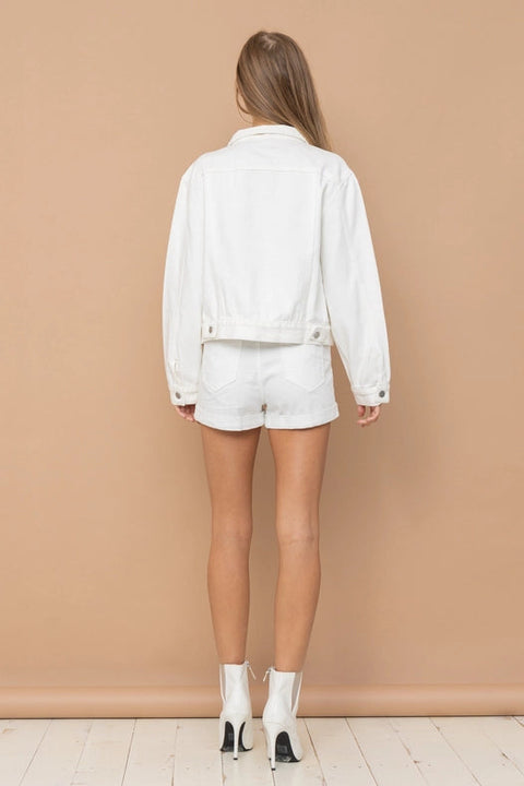 Rhinestone Stars On Denim Jacket Off White-Jacket-Blue B-S-OFF WHITE-Urbanheer