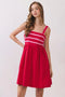 Ric Rac Trim Back Smocked Detail Mini Dress