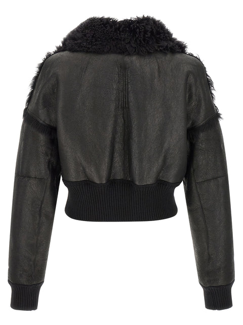 Rick Owens Flight Jkt Cropped Bomber Jacket