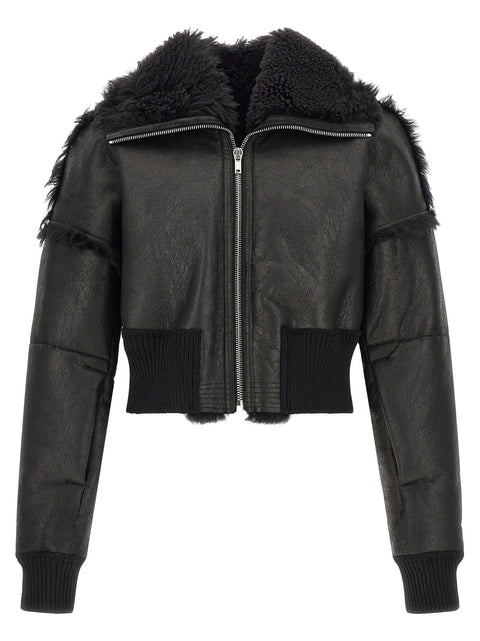 Rick Owens Flight Jkt Cropped Bomber Jacket