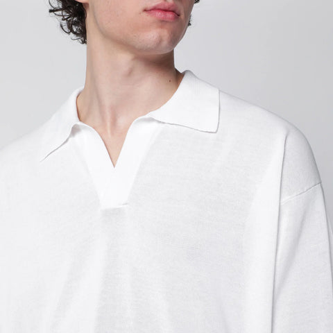 Roberto Collina White cotton knit polo shirt