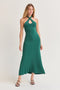 Robin Cross-Front Lurex Full-Fashion Midi Dress