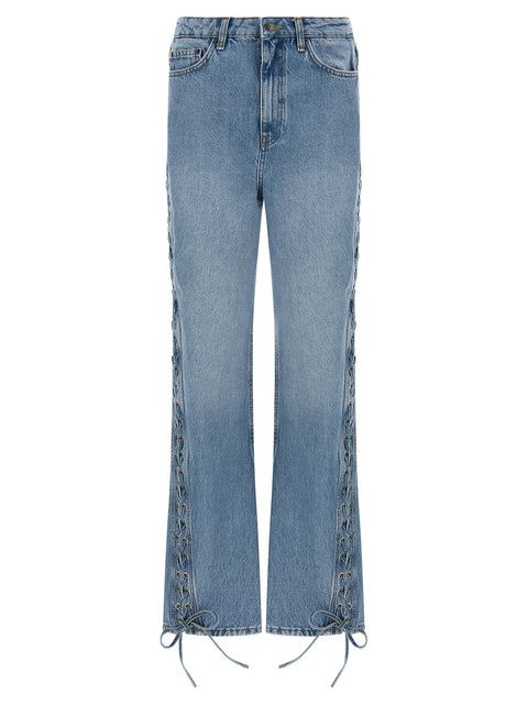 Rotate Birger Christensen Twisted Lacing Jeans