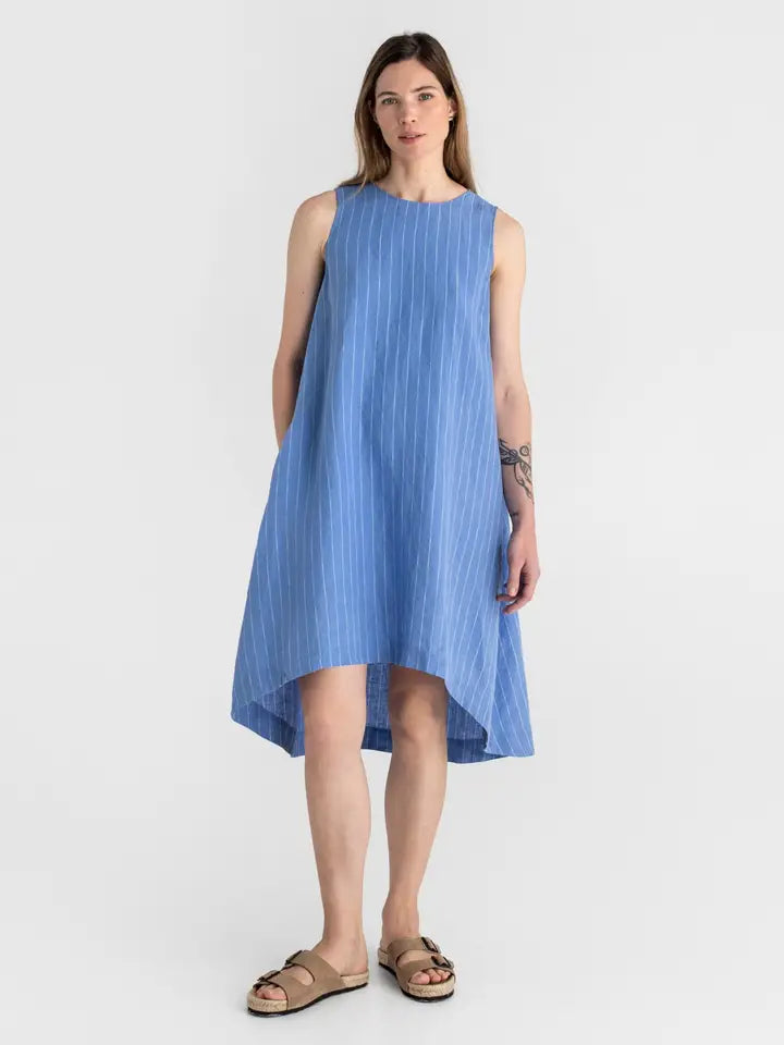 Royal TOSCANA linen dress in Blue stripes | MagicLinen XS Royal TOSCANA linen dress in Blue stripes | MagicLinen XS
