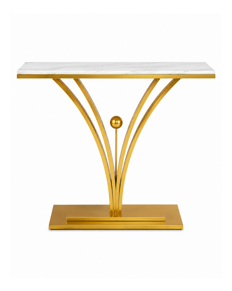 Royale Arc Marble & Steel Console Table