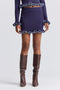 Ruffle Trim Knit Mini Skirt