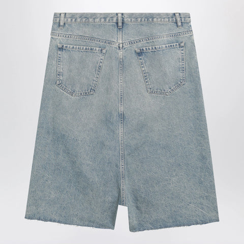 Maison Margiela Low-crotch denim bermuda shorts in ice blue