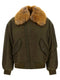 Saint Laurent Removable Shearling Neck Bomber Jacket
