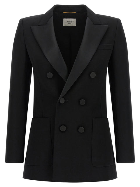 Saint Laurent Satin Lapel Blazer