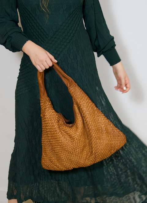 Intrecciato (Braided) Shoulder Cognac