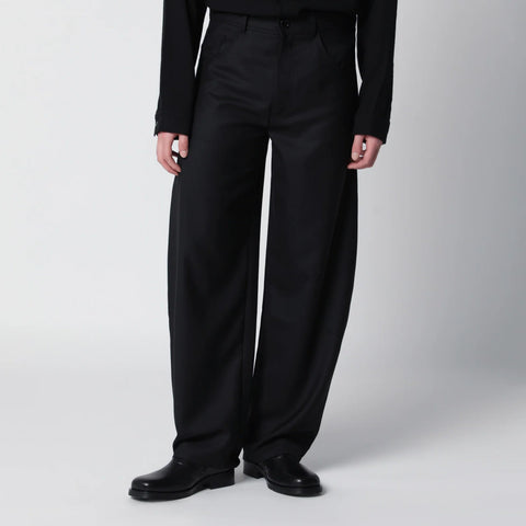Séfr Black wool-blend trousers