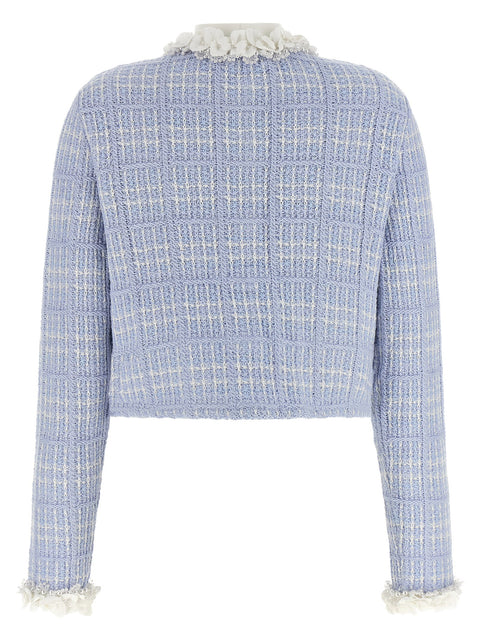 Self-Portrait Check Knit Jacket