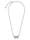 Self-Portrait Crystal Pearl Bow Necklace