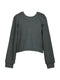 Sequin Bow Sweatshirt w/ Back Slit