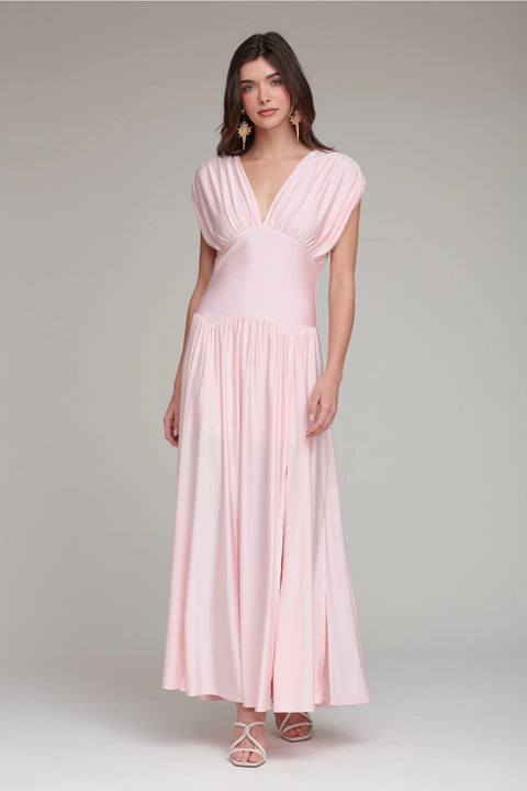Shirred Jersey Maxi Dress